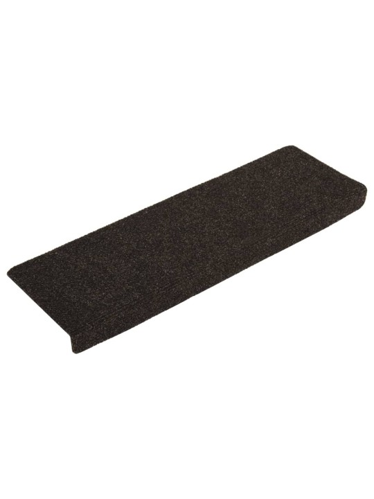 Nášlapy na schody 15 ks vpichované 65x21x4 cm tmavě hnědé