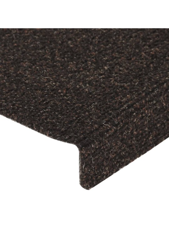 Nášlapy na schody 15 ks vpichované 65x21x4 cm tmavě hnědé