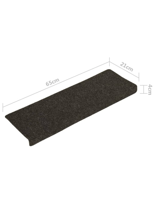 Nášlapy na schody 15 ks vpichované 65 x 21 x 4 cm antracitové