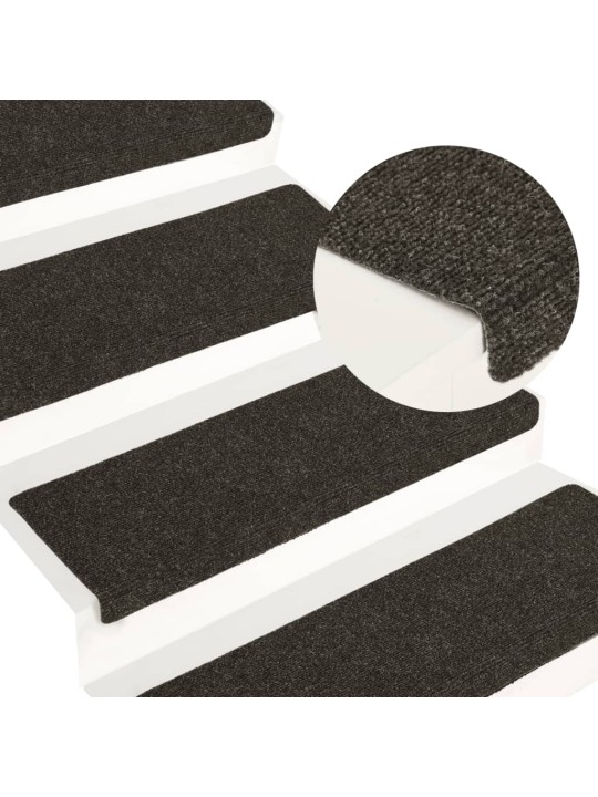 Nášlapy na schody 15 ks vpichované 65 x 21 x 4 cm antracitové