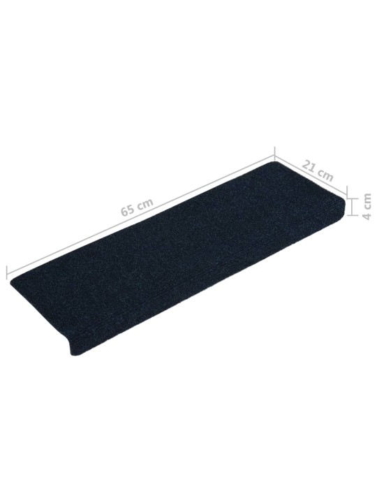 Nášlapy na schody 15 ks vpichované 65x21x4 cm modré