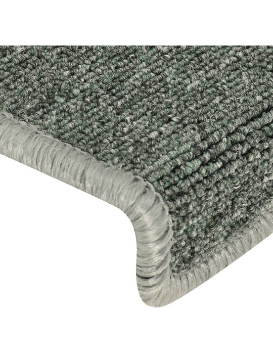 Kobercové nášlapy na schody 15 ks 65x21x4 cm zelené