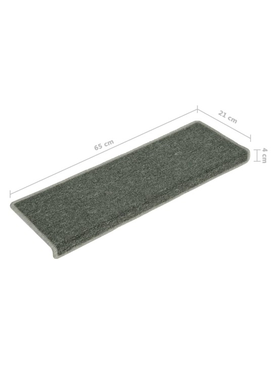 Kobercové nášlapy na schody 15 ks 65x21x4 cm zelené