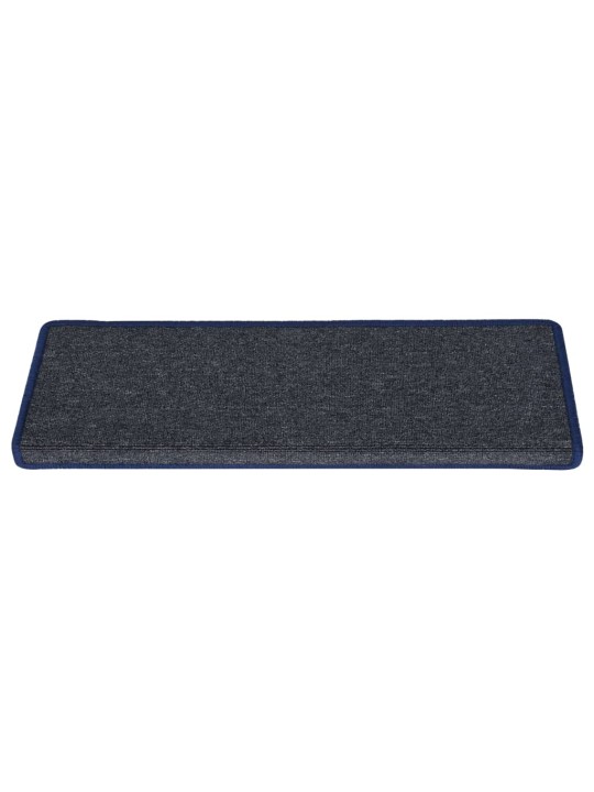 Kobercové nášlapy na schody 15 ks 65x21x4 cm šedé a modré