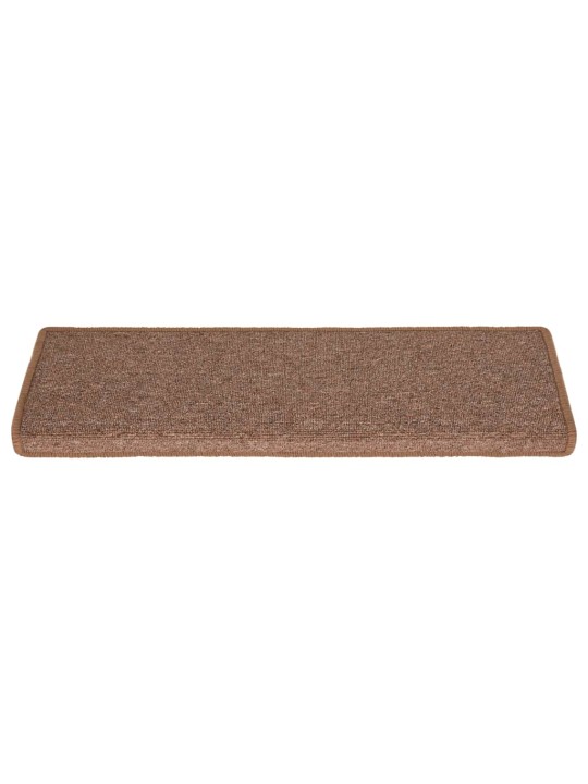 Kobercové nášlapy na schody 15 ks 65x21x4 cm hnědé