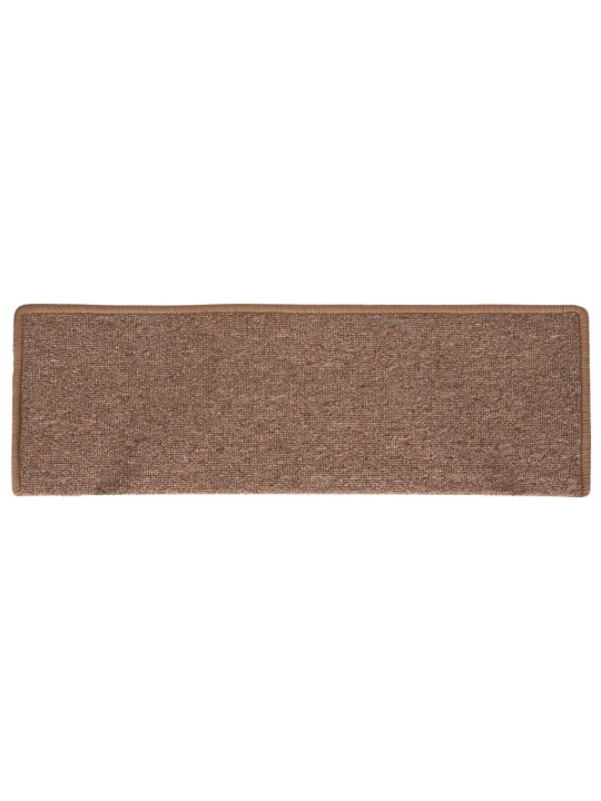 Kobercové nášlapy na schody 15 ks 65x21x4 cm hnědé