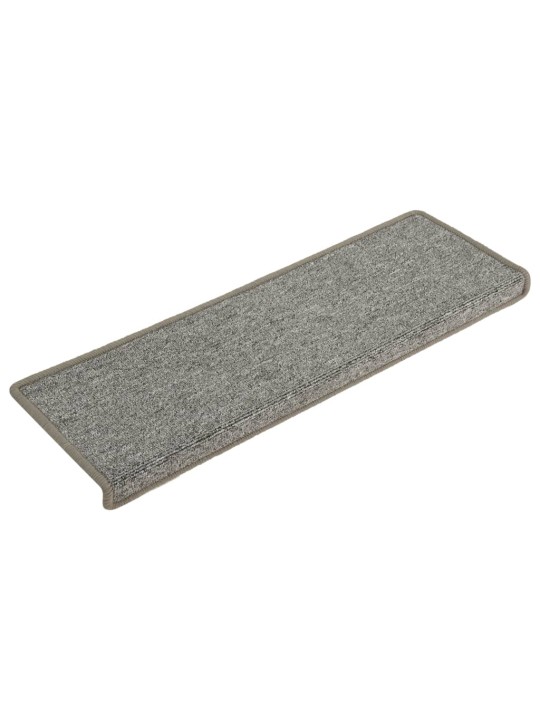 Kobercové nášlapy na schody 15 ks 65x21x4 cm bílé a šedé