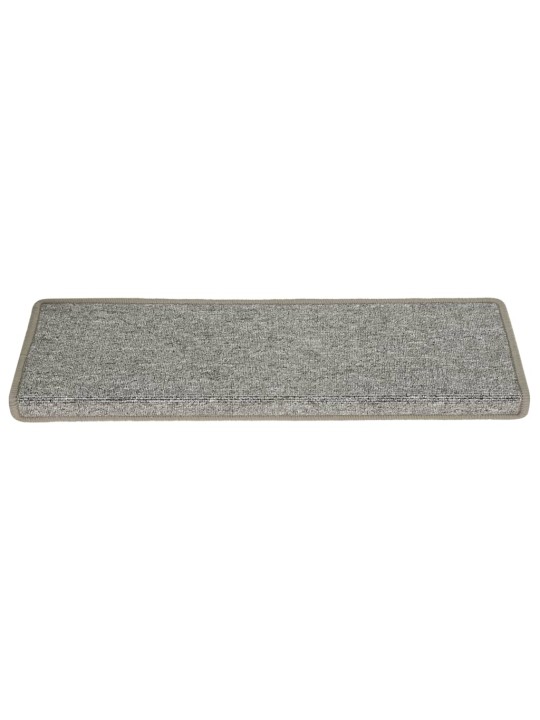 Kobercové nášlapy na schody 15 ks 65x21x4 cm bílé a šedé