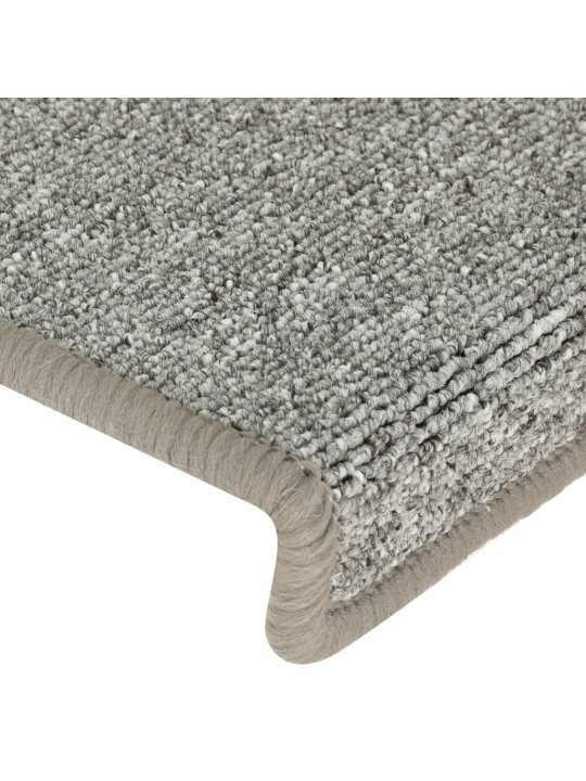 Kobercové nášlapy na schody 15 ks 65x21x4 cm bílé a šedé