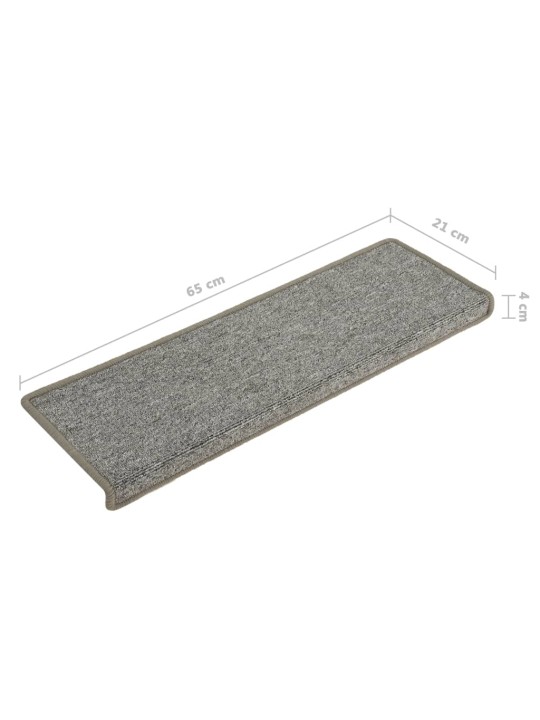 Kobercové nášlapy na schody 15 ks 65x21x4 cm bílé a šedé