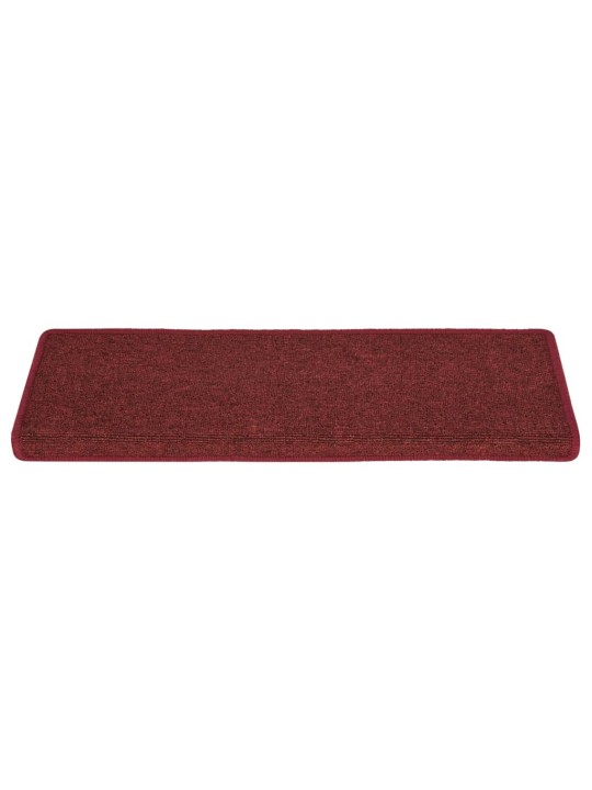 Kobercové nášlapy na schody 15 ks 65x21x4 cm matně červené