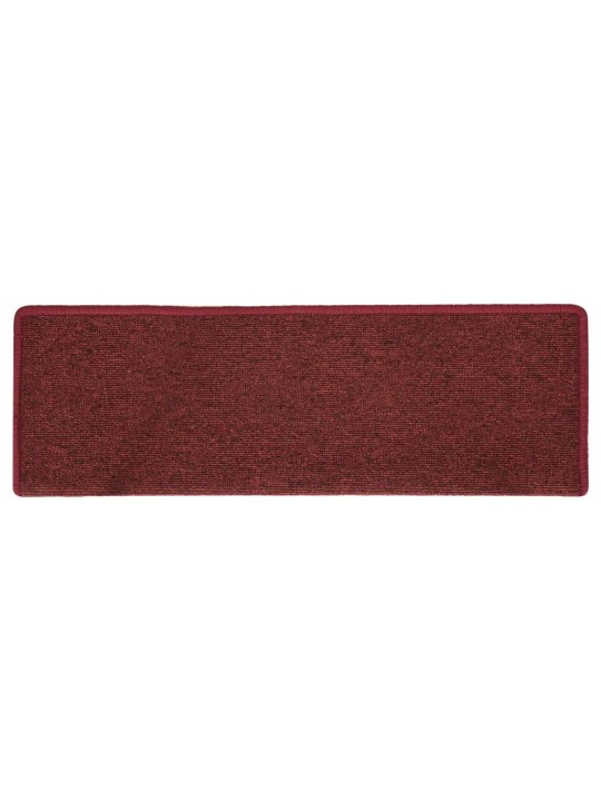 Kobercové nášlapy na schody 15 ks 65x21x4 cm matně červené