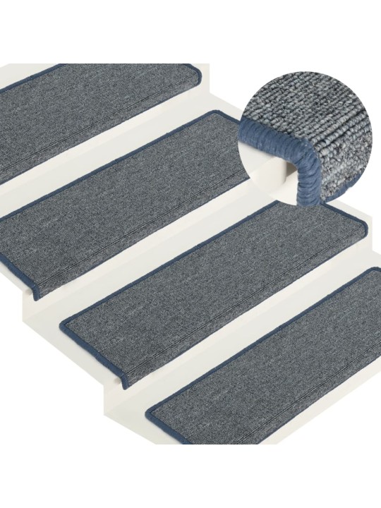 Kobercové nášlapy na schody 15 ks 65x21x4 cm fialové a modré
