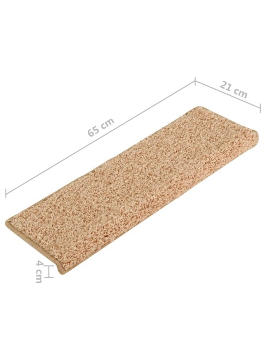 Kobercové nášlapy na schody 15 ks 65x21x4 cm zlaté