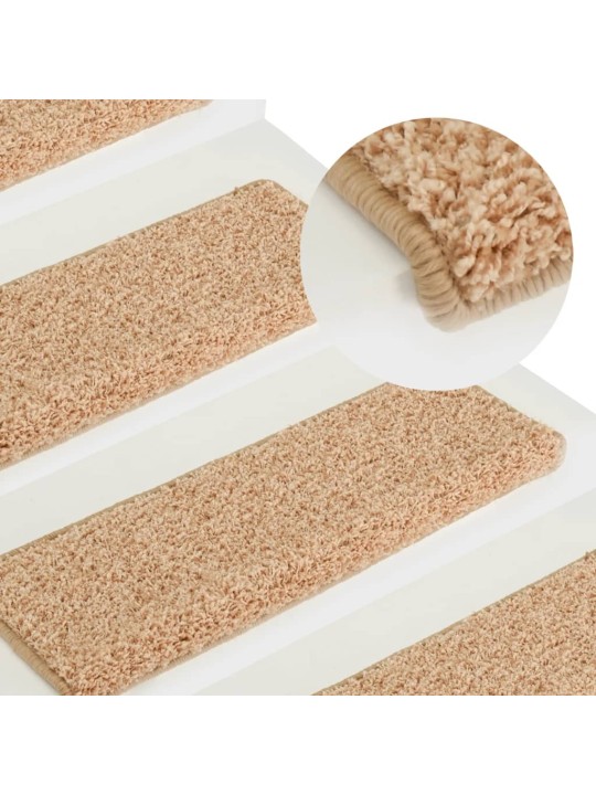 Kobercové nášlapy na schody 15 ks 65x21x4 cm zlaté