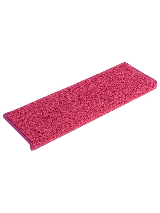 Kobercové nášlapy na schody 15 ks 65x21x4 cm růžové