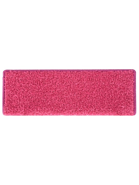Kobercové nášlapy na schody 15 ks 65x21x4 cm růžové