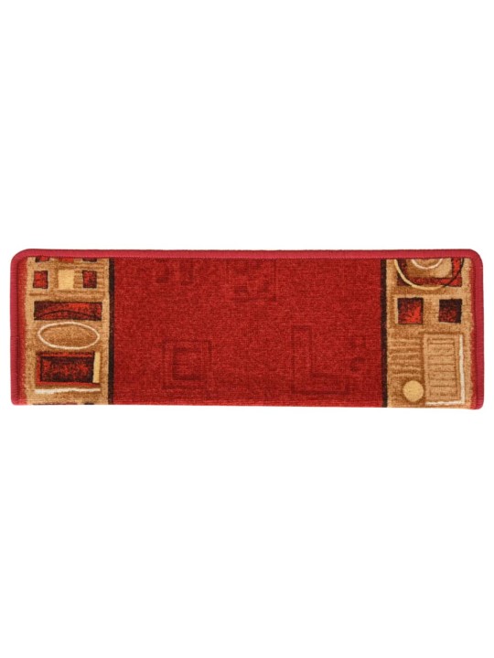 Samolepící nášlapy na schody 15 ks 65x21x4 cm červené
