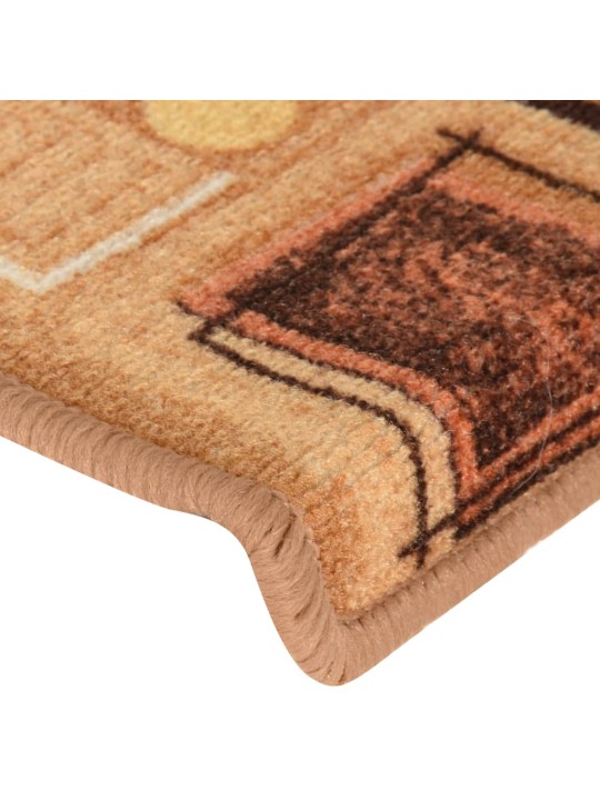 Samolepící nášlapy na schody 15 ks 65x21x4 cm béžové