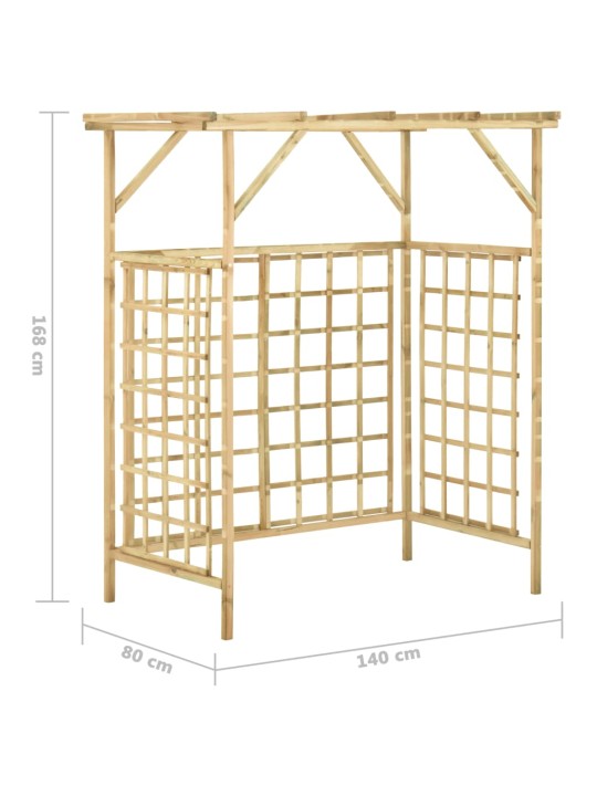 Zahradní pergola pro dvě popelnice impregnované borové dřevo