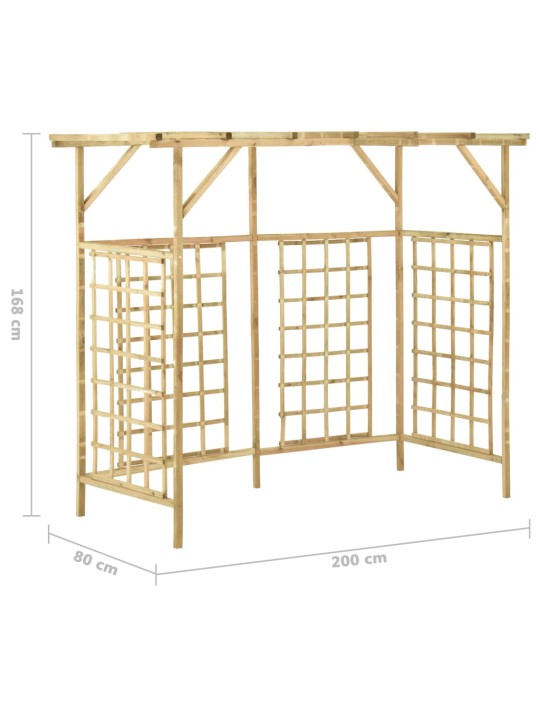 Zahradní pergola pro tři popelnice impregnované borové dřevo