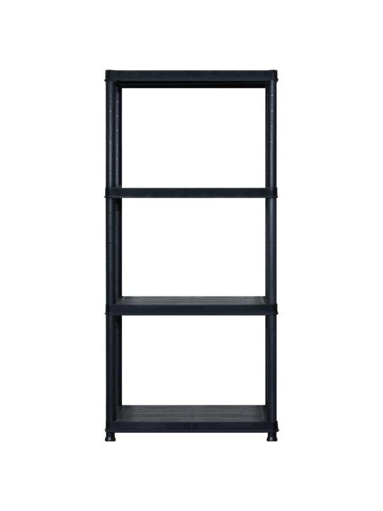 Úložný regál 4patrový černý 122 x 30,5 x 130 cm plast