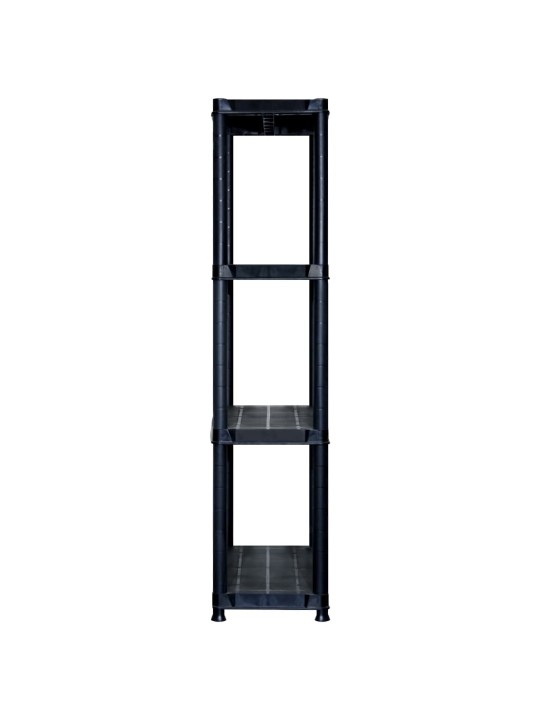 Úložný regál 4patrový černý 122 x 30,5 x 130 cm plast