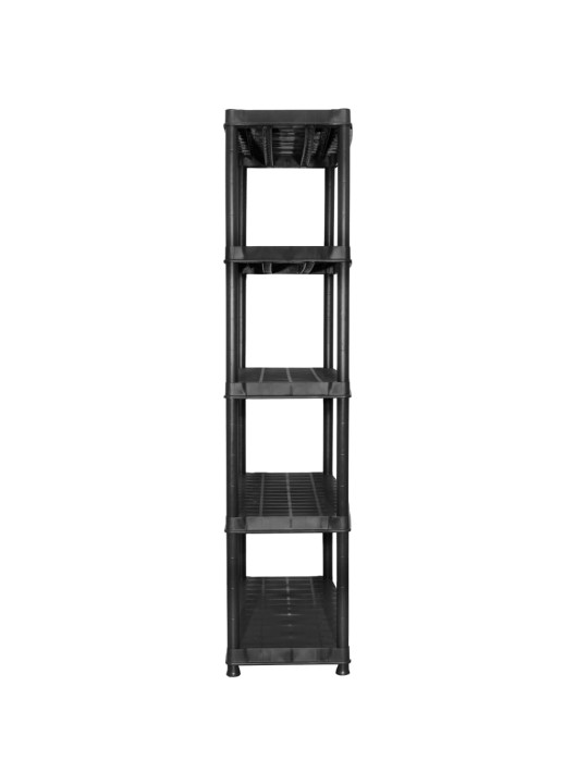 Úložný regál 5patrový černý 183 x 45,7 x 185 cm plast