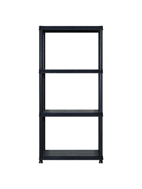 Úložný regál 4patrový černý 183 x 30,5 x 130 cm plast
