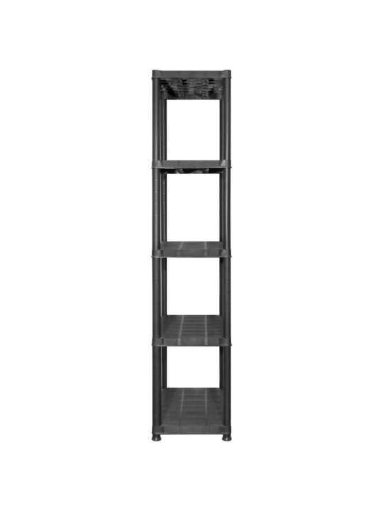 Úložný regál 5patrový černý 213 x 38 x 170 cm plast