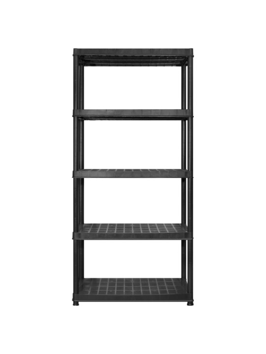 Úložný regál 5patrový černý 274,5 x 45,7 x 185 cm plast