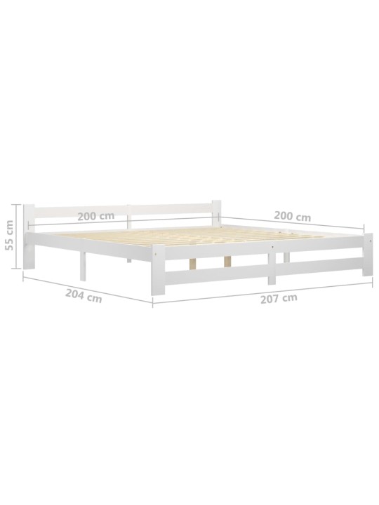 Rám postele bez matrace Bílý masiv borovice 200x200 cm