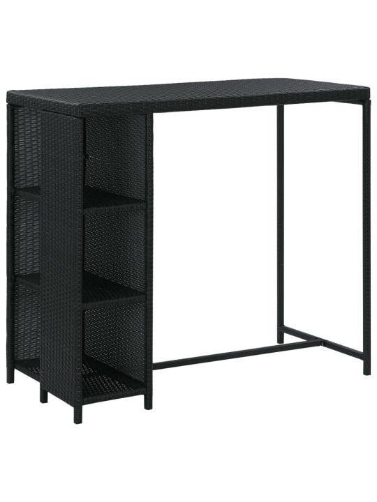 5dílný zahradní barový set s poduškami polyratan černý