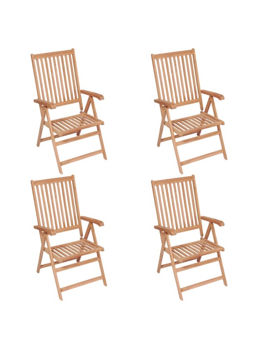 Polohovatelné zahradní židle 4 ks masivní teak