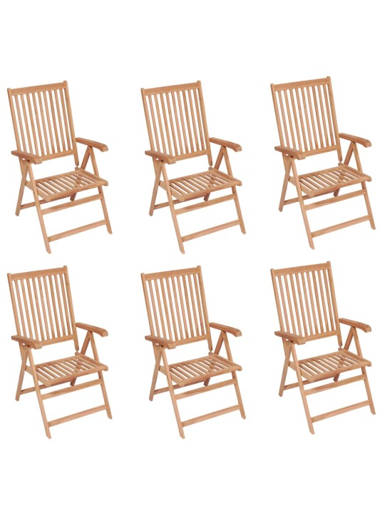 Polohovatelné zahradní židle 6 ks masivní teak