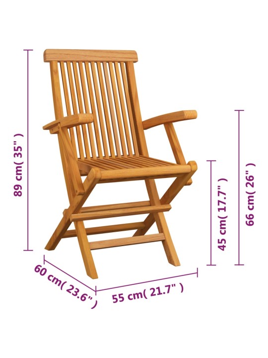 Skládací zahradní židle 4 ks masivní teak