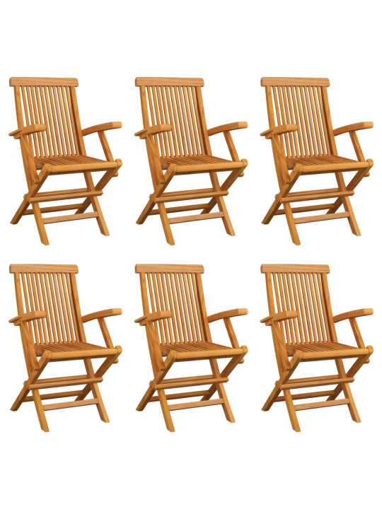 Skládací zahradní židle 6 ks masivní teak