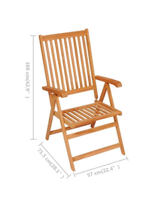 Zahradní židle 4 ks s krémovými poduškami masivní teak