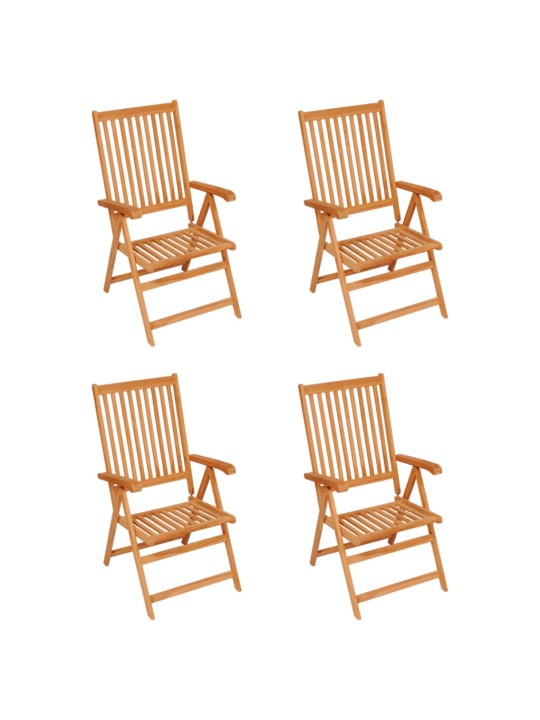 Zahradní židle 4 ks taupe podušky masivní teak