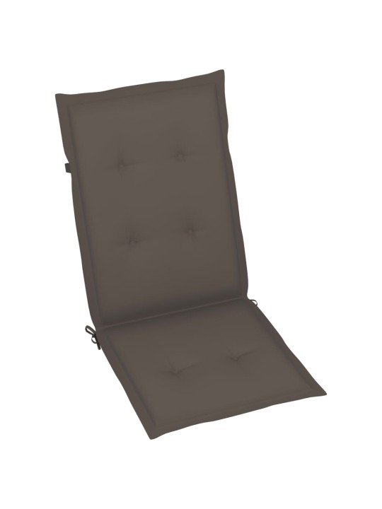 Zahradní židle 4 ks taupe podušky masivní teak