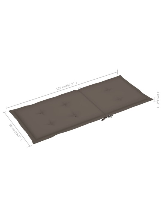 Zahradní židle 4 ks taupe podušky masivní teak