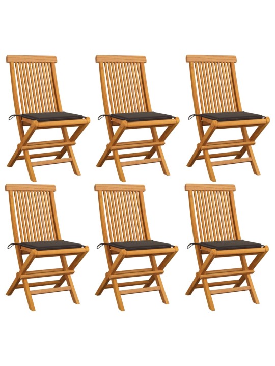 Zahradní židle s taupe poduškami 6 ks masivní teak