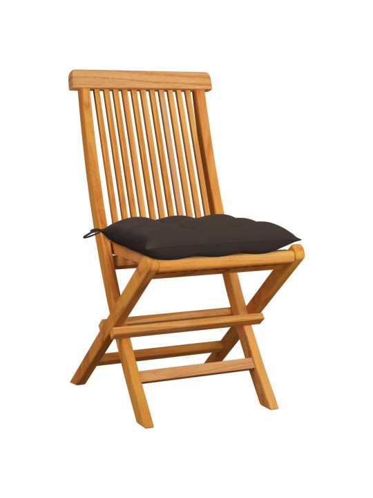 Zahradní židle s taupe poduškami 6 ks masivní teak