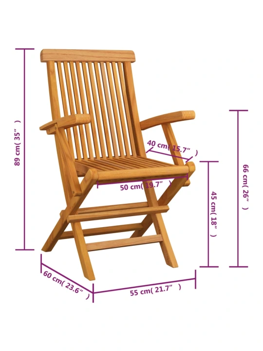 Zahradní židle s antracitovými poduškami 4 ks masivní teak