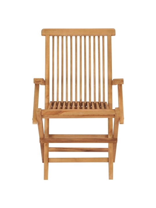 Zahradní židle s šedými poduškami 4 ks masivní teak