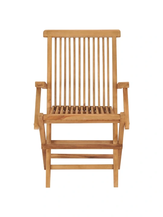 Zahradní židle s krémově bílými poduškami 4 ks masivní teak