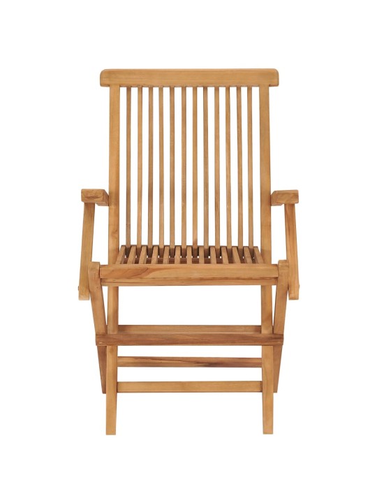 Zahradní židle se světle modrými poduškami 4 ks masivní teak