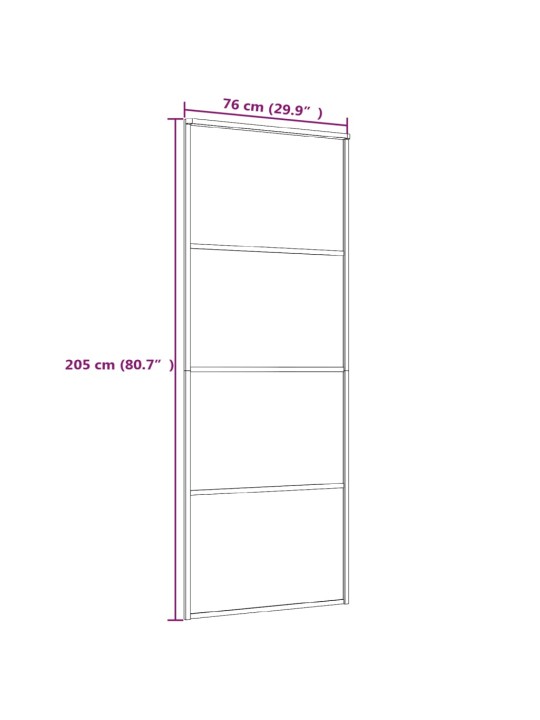 Posuvné dveře hliník a ESG sklo 76 x 205 cm černé