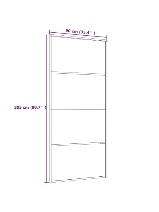 Posuvné dveře hliník a ESG sklo 90 x 205 cm černé