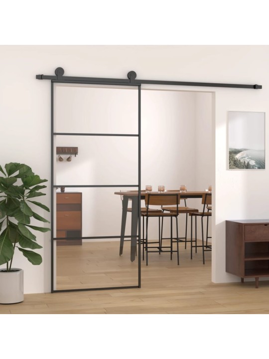 Posuvné dveře hliník a ESG sklo 90 x 205 cm černé